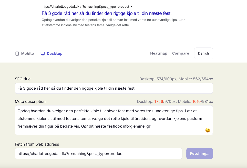 Meta og sidetitel ide til blodindlæg 